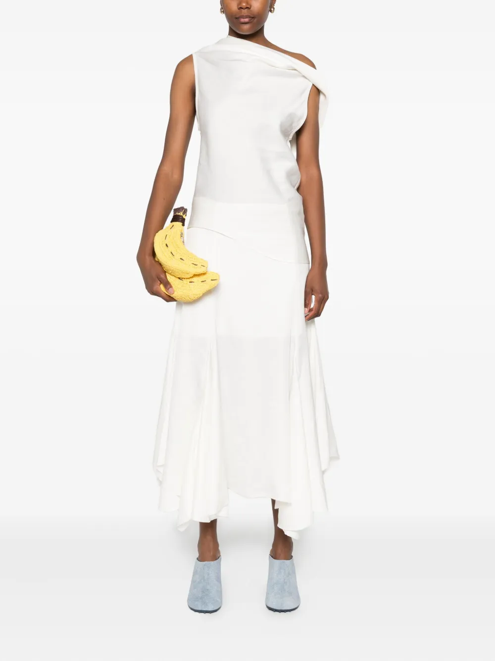 Marques'Almeida Asymmetrische top met hoge hals Wit