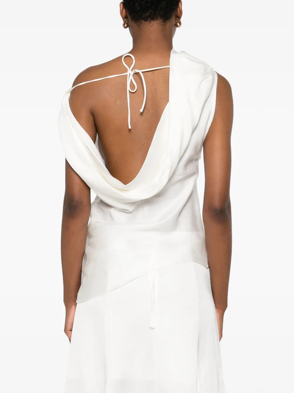 Marques'Almeida Asymmetrische top met hoge hals Wit