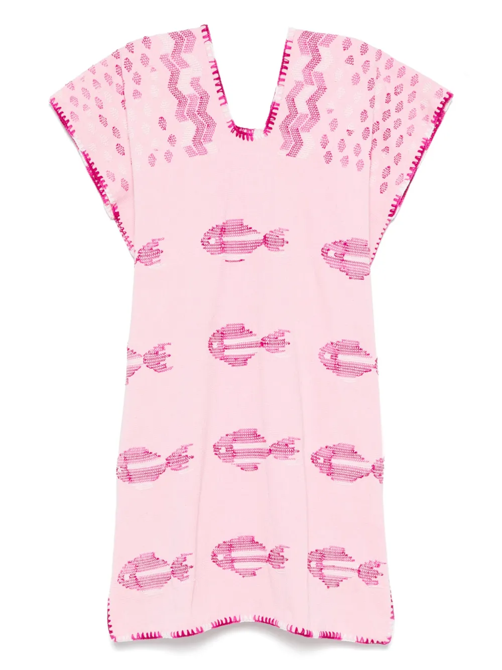White Fish-print mini dress