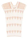 Pippa Holt heart-pattern mini dress - Neutrals