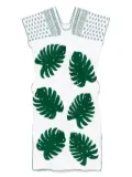 Pippa Holt monstera leaf-embroidery midi dress - White