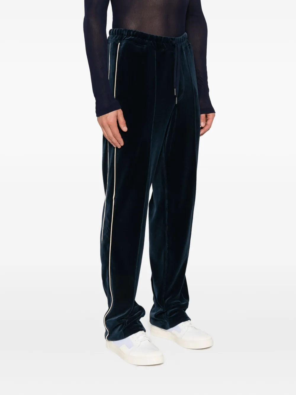 TOM FORD Fluwelen trainingsbroek met afwerking Blauw