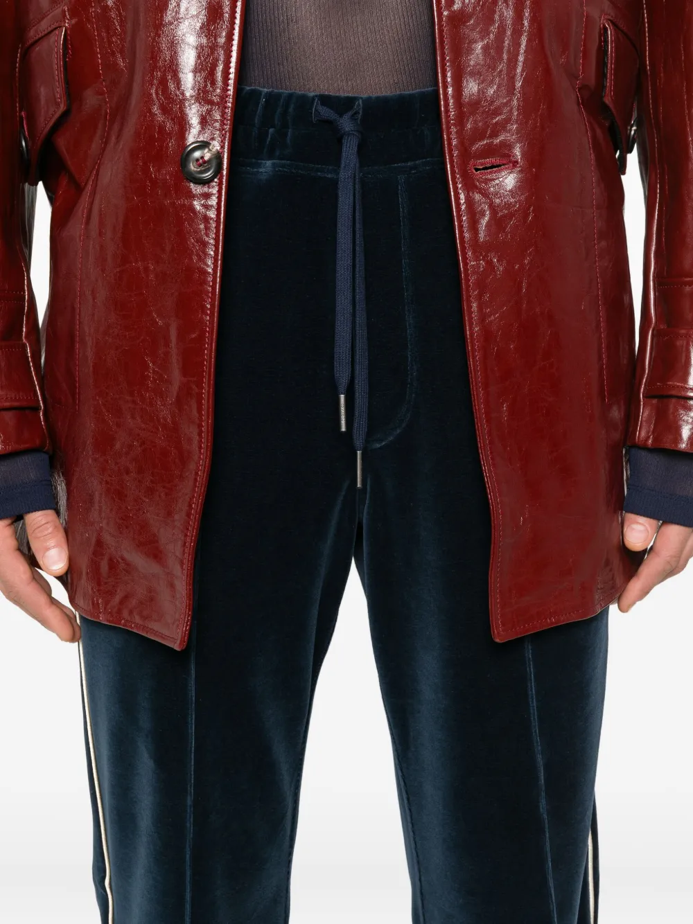 TOM FORD Fluwelen trainingsbroek met afwerking Blauw