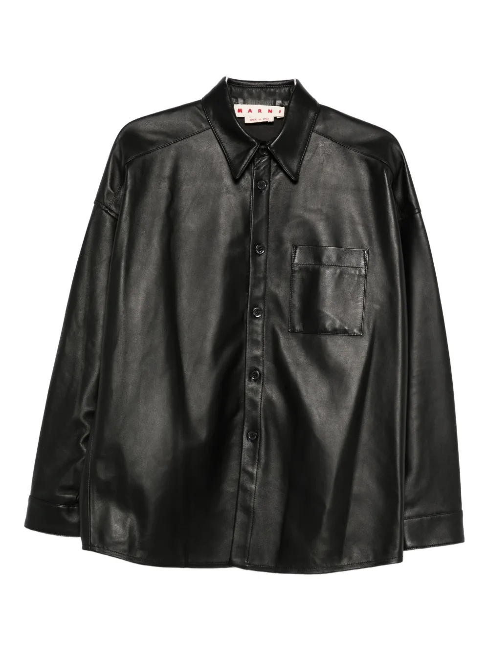 Marni Leather Shirt In Multi