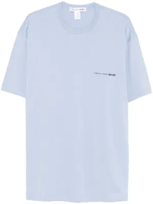 HELMUT LANG COMME des GARCONS コラボ Tシャツ Helmut Lang graphic-print Cotton t-shirt | Blue | FARFETCH