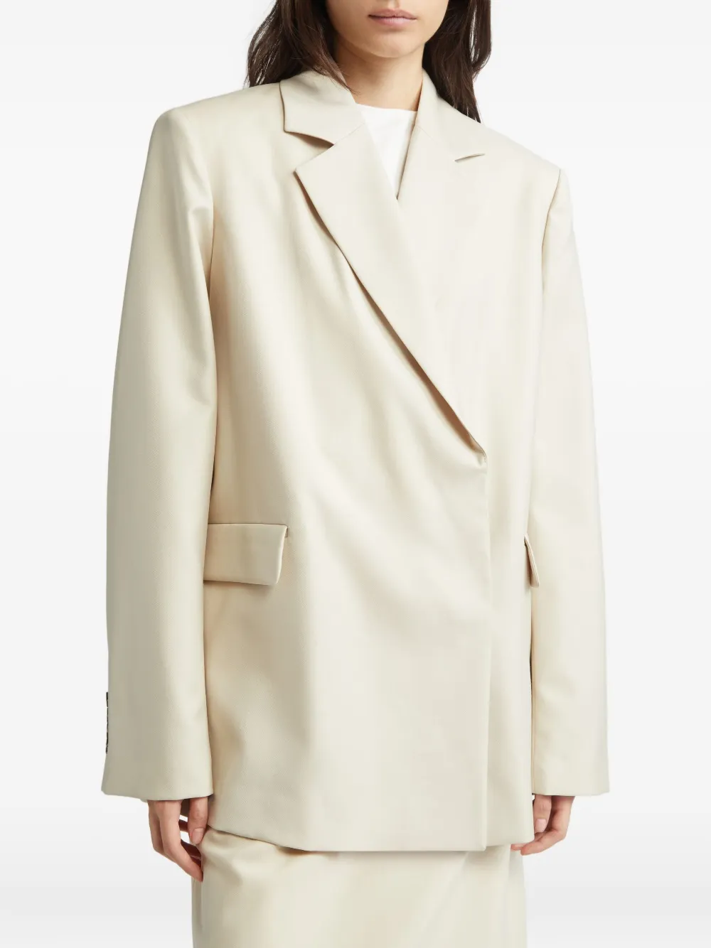 LouLou de Saison Blazer met bewerkte revers Beige
