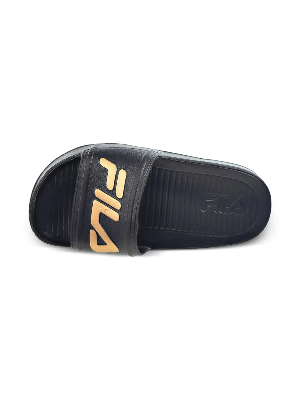 Fila Kids Sleek LT "Black Metallic Gold" slides