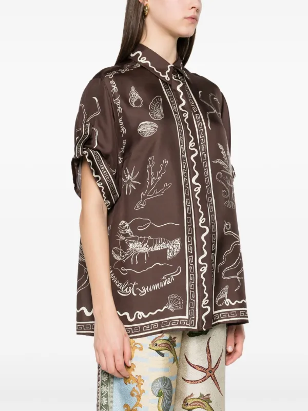 ALEMAIS Camisa Sammy | Marrom | FARFETCH BR