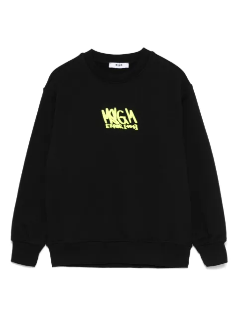 MSGM Kids sudadera con logo estampado