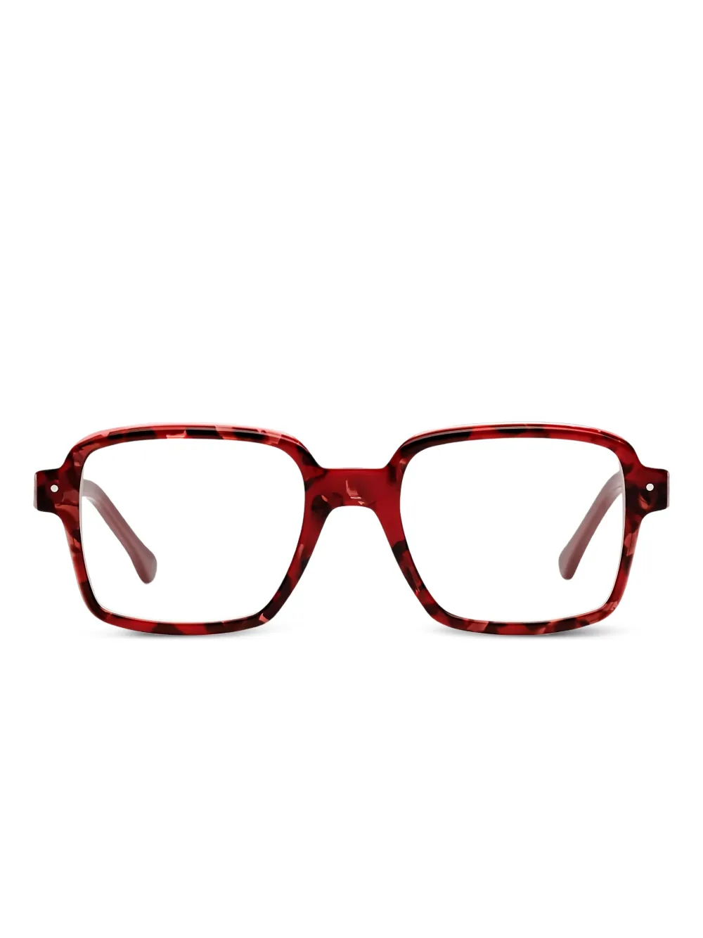 Very French Gangsters lunettes de vue carrées à effet écailles de tortue | rouge | Image 1