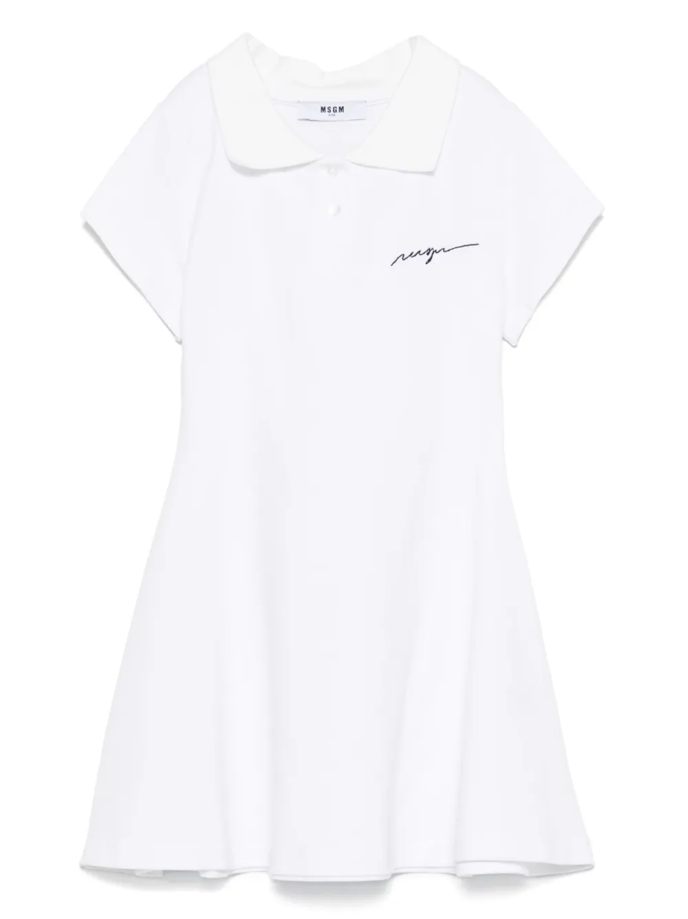 MSGM Kids logo-embroidered polo dress | White | Image 1