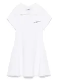 MSGM Kids logo-embroidered polo dress - White