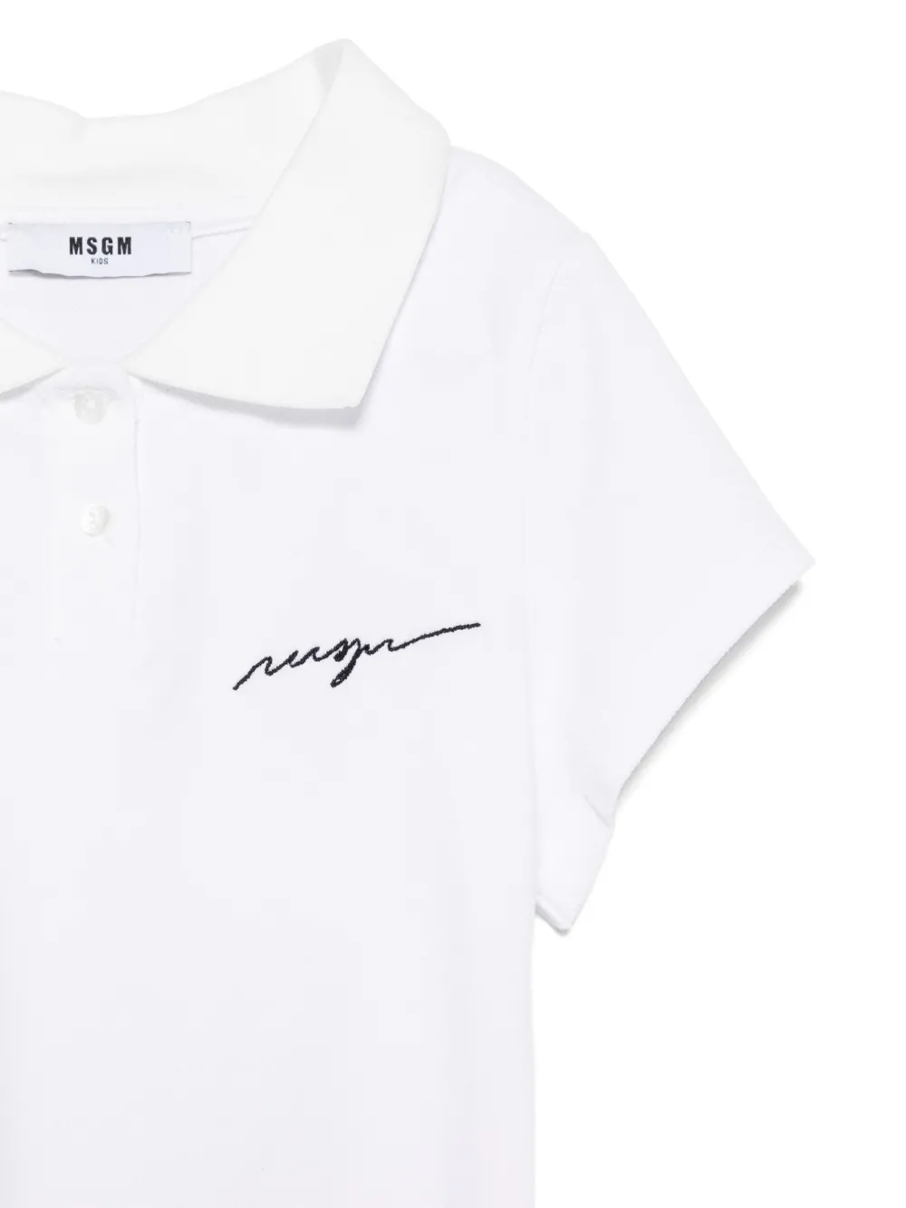 MSGM Kids Polojurk met geborduurd logo Wit