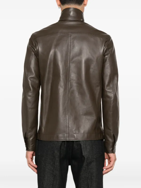 TOM FORD レザー シャツ | ブラウン | FARFETCH JP