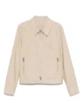 TOM FORD leather zip-up jacket - Neutrals