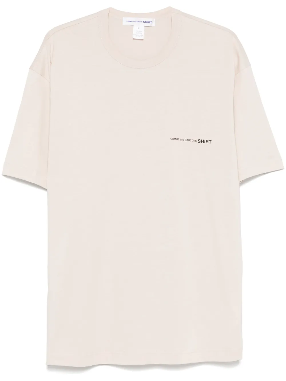 Comme Des Garçons Shirt Katoenen T-shirt met logoprint Beige