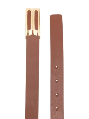 送料込関税込■Victoria Beckham■ジャンボフレームレザーベルト Jumbo Frame Belt In Chocolate Croc Embossed Leather