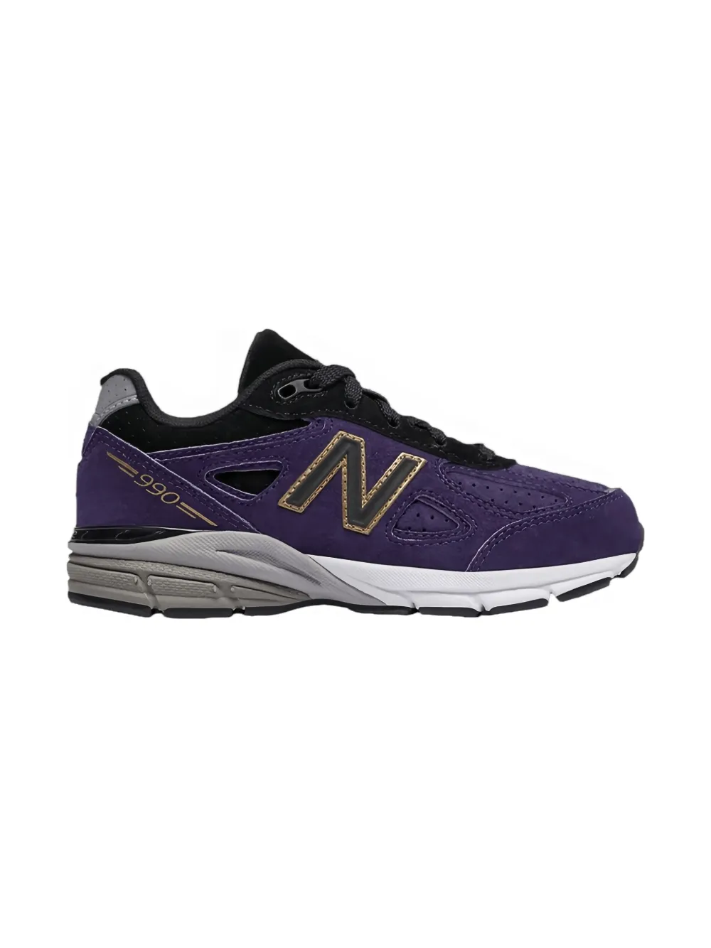 New Balance Kids 990v4 "Dark Purple" sneakers