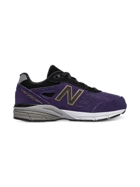 New Balance Kids 990v4 "Dark Purple" sneakers