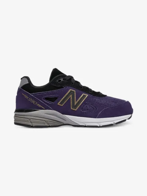 New Balance Kids 990v4 "Dark Purple" sneakers