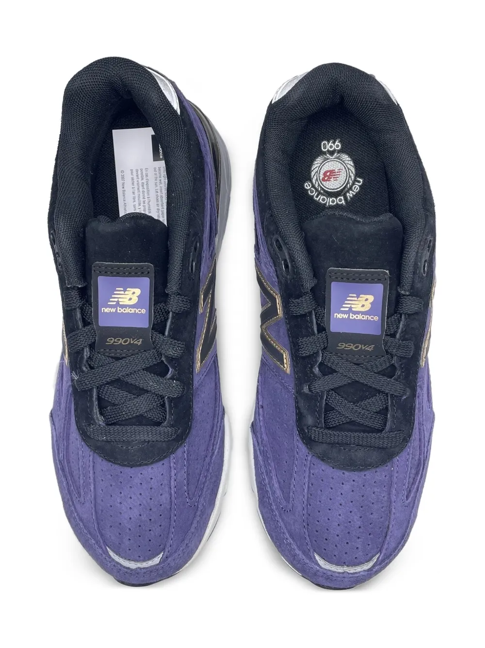 New Balance Kids 990v4 "Dark Purple" sneakers