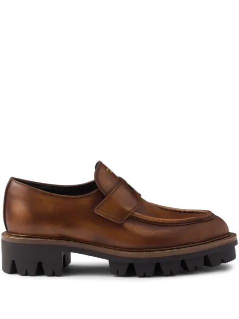 Prada leather loafers