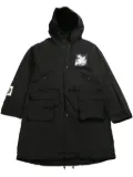 Undercover graphic-print parka coat - Black