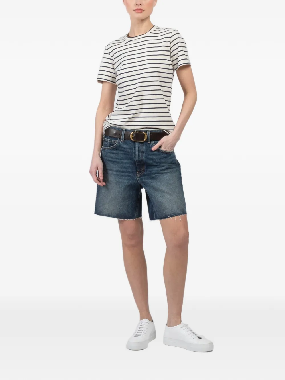 Nili Lotan frayed denim shorts - Blauw