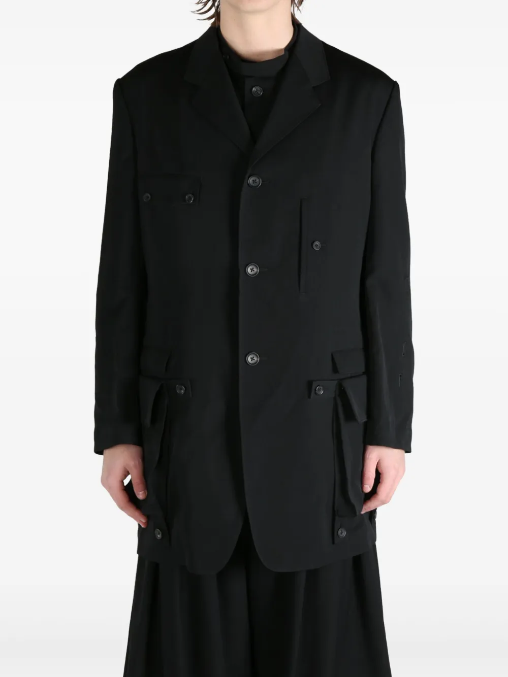 Yohji Yamamoto wool gabardine - Zwart