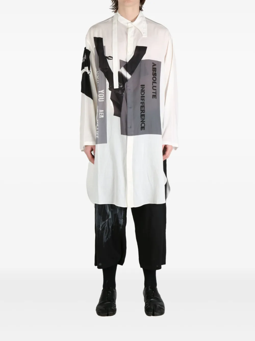 Yohji Yamamoto printed shirt - Wit