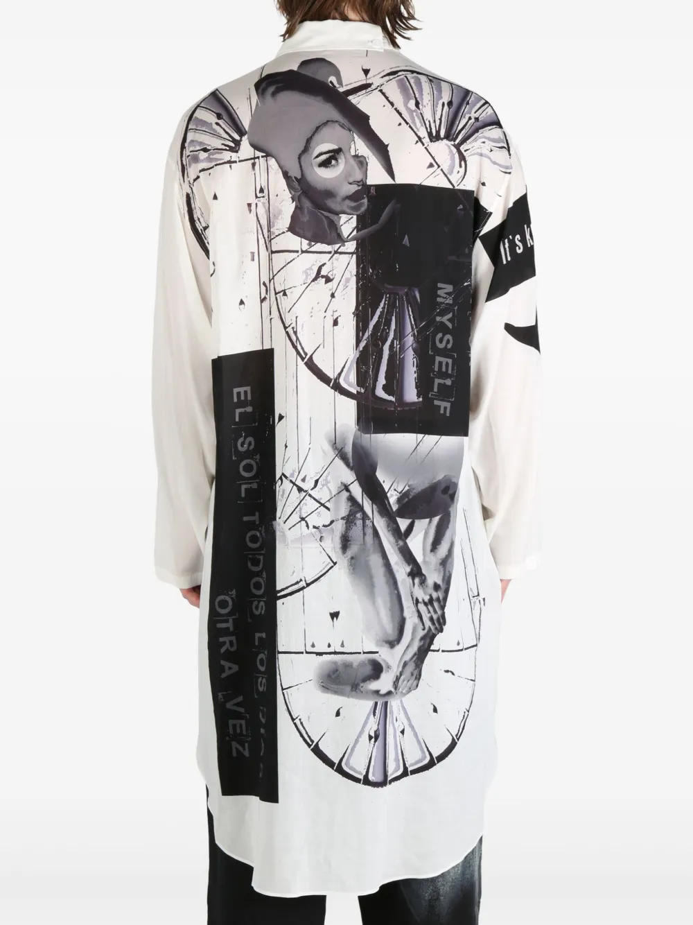 Yohji Yamamoto Overhemd met print Wit