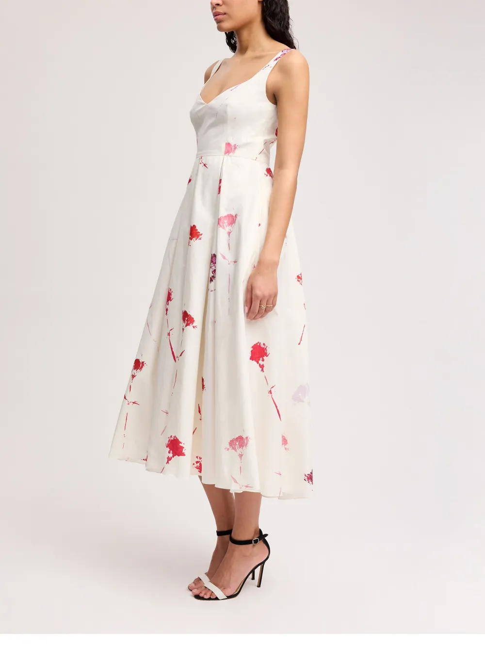 Alejandra Alonso Rojas Midi-jurk met bloemenprint Wit