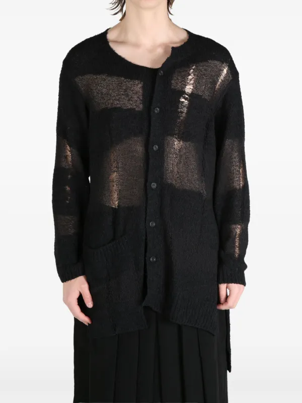 Yohji Yamamoto Panelled Cardigan Black FARFETCH IN