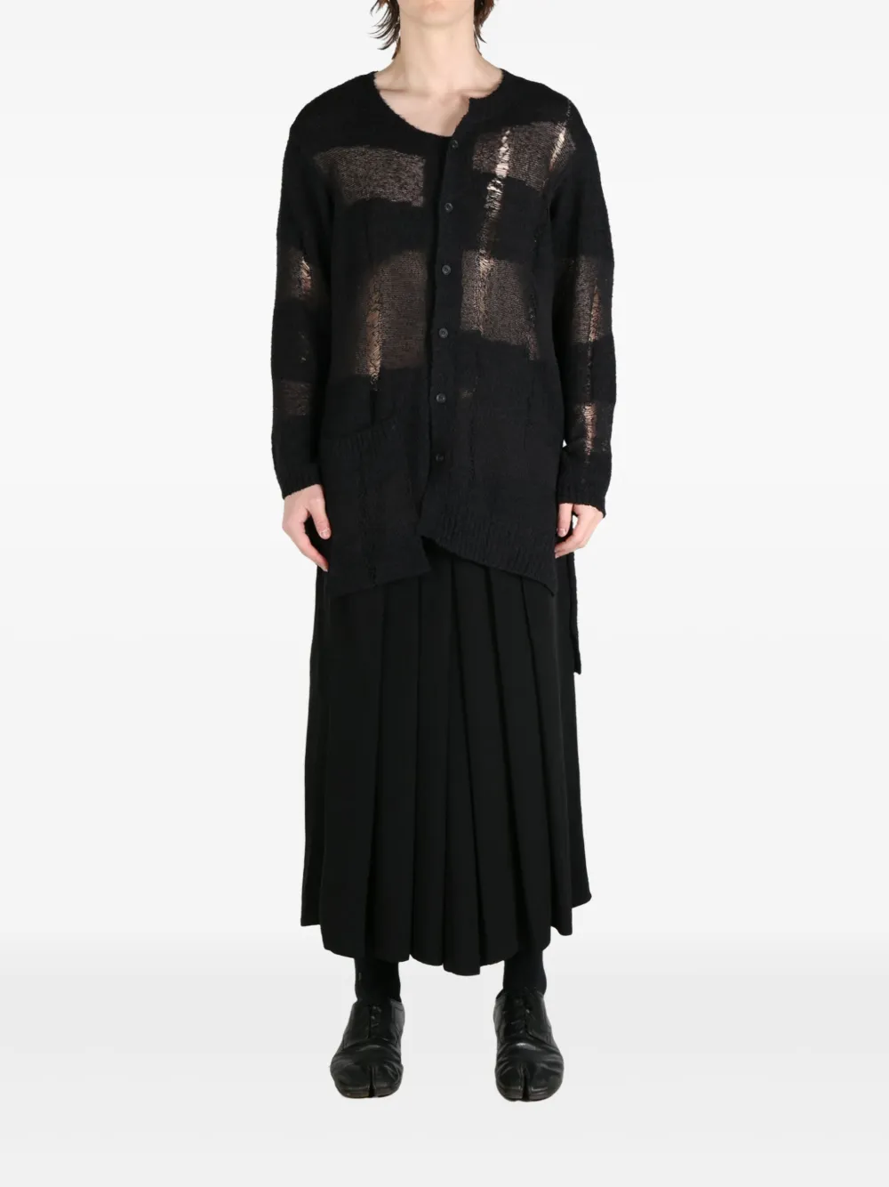 Yohji Yamamoto panelled cardigan - Zwart