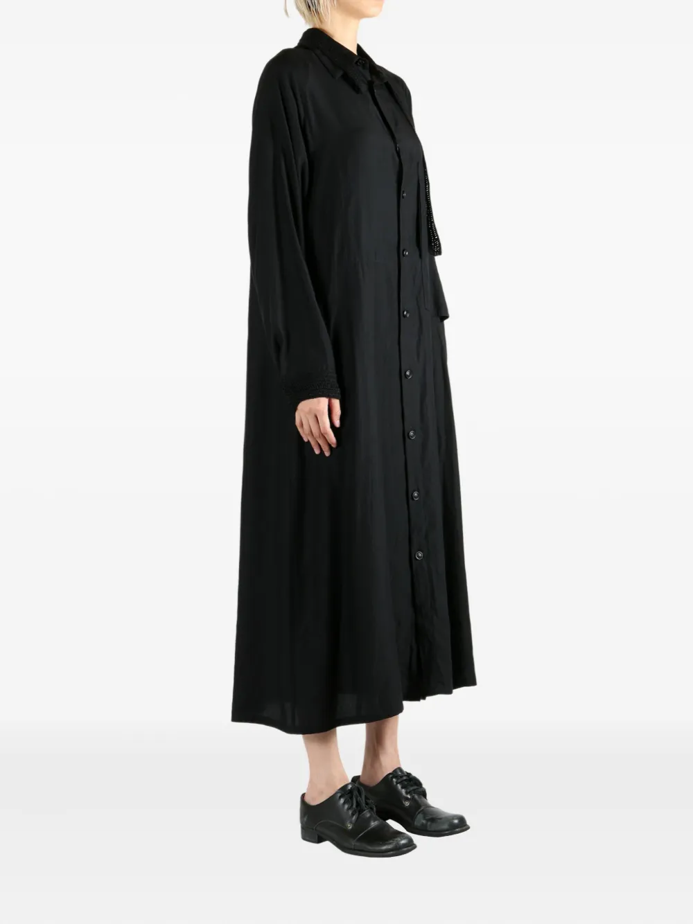 Y's button-cuff shirt dress Zwart