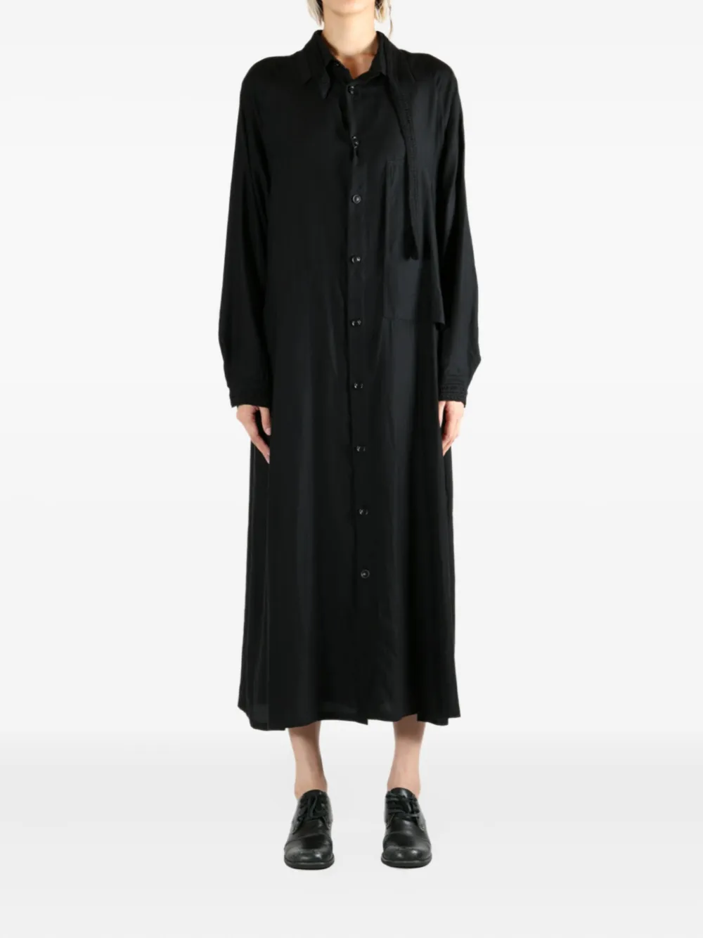 Y's button-cuff shirt dress Zwart