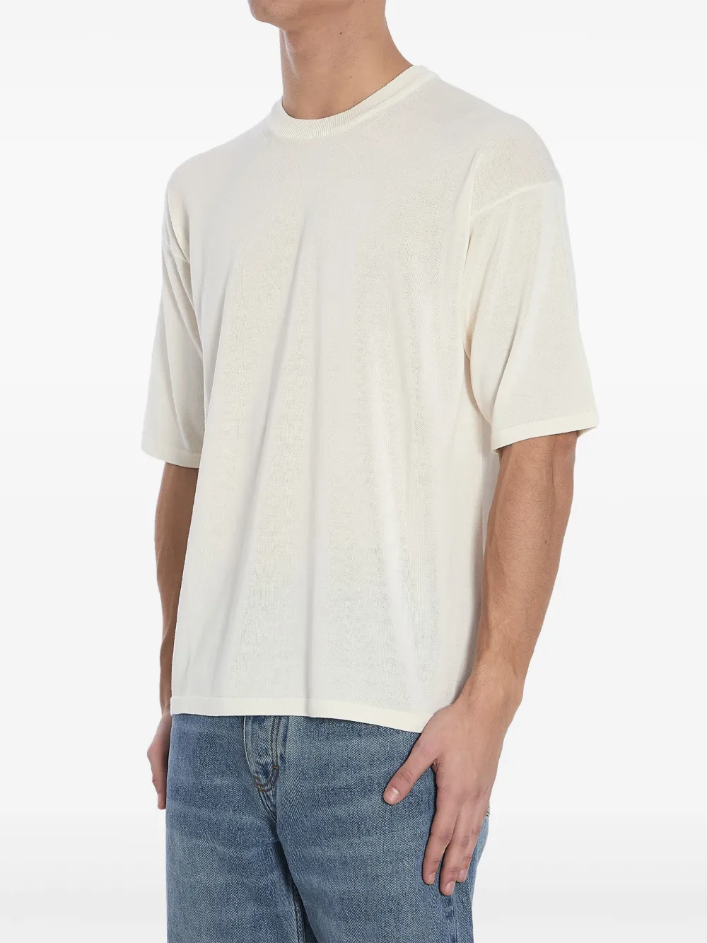 Roberto Collina Short-sleeve Cotton T-shirt In Neutrals