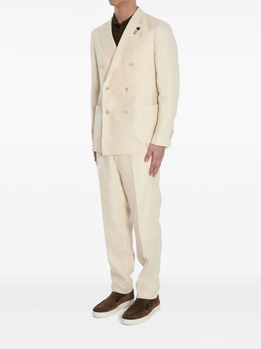 Lardini Blazer met dubbele rij knopen - Beige