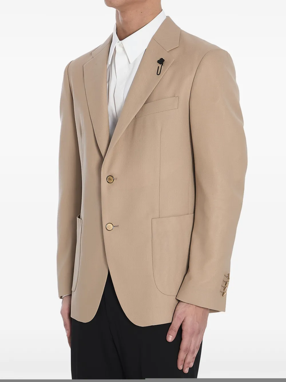 Lardini Wollen blazer met enkele rij knopen - Beige