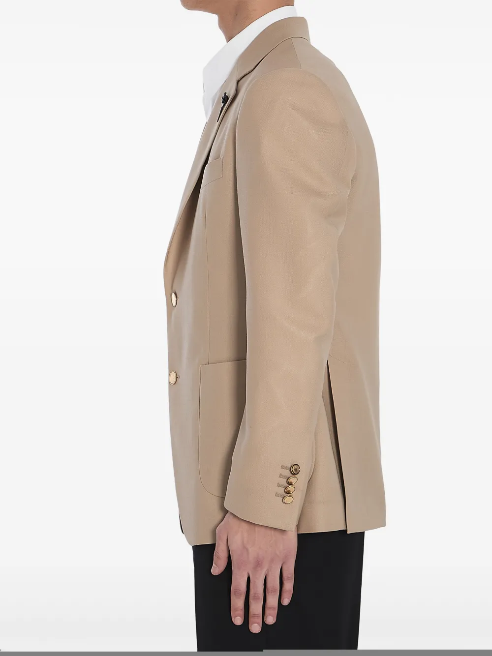 Lardini Wollen blazer met enkele rij knopen Beige