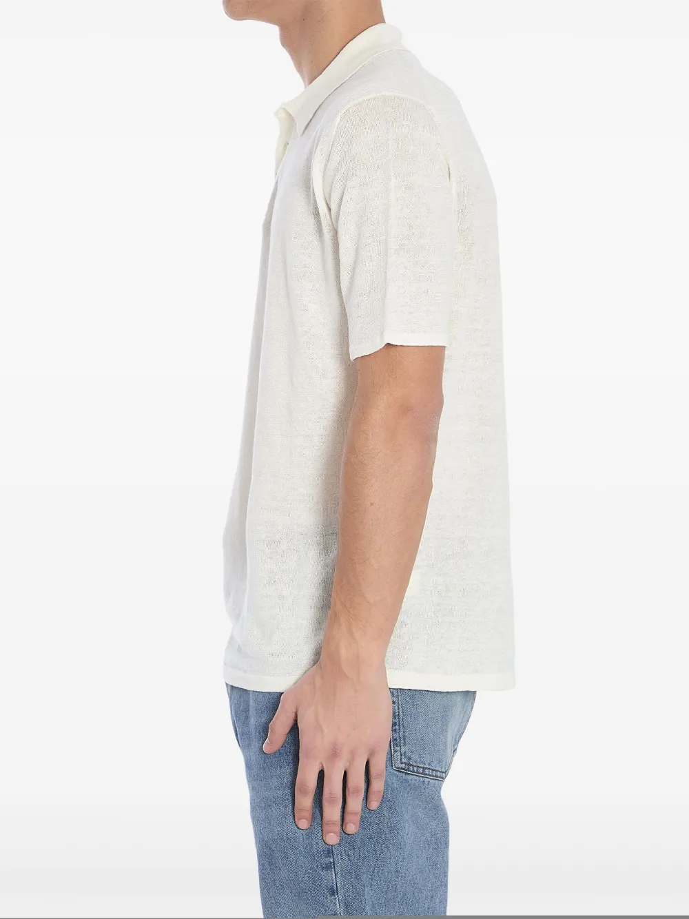 Roberto Collina Linnen poloshirt Wit