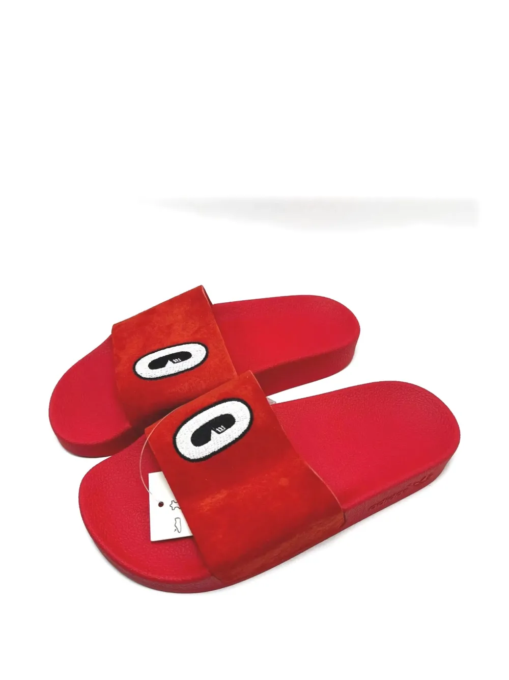 Adidas Originals X Hattie Stewart Adilette "red/white/core Black" Slides In Red