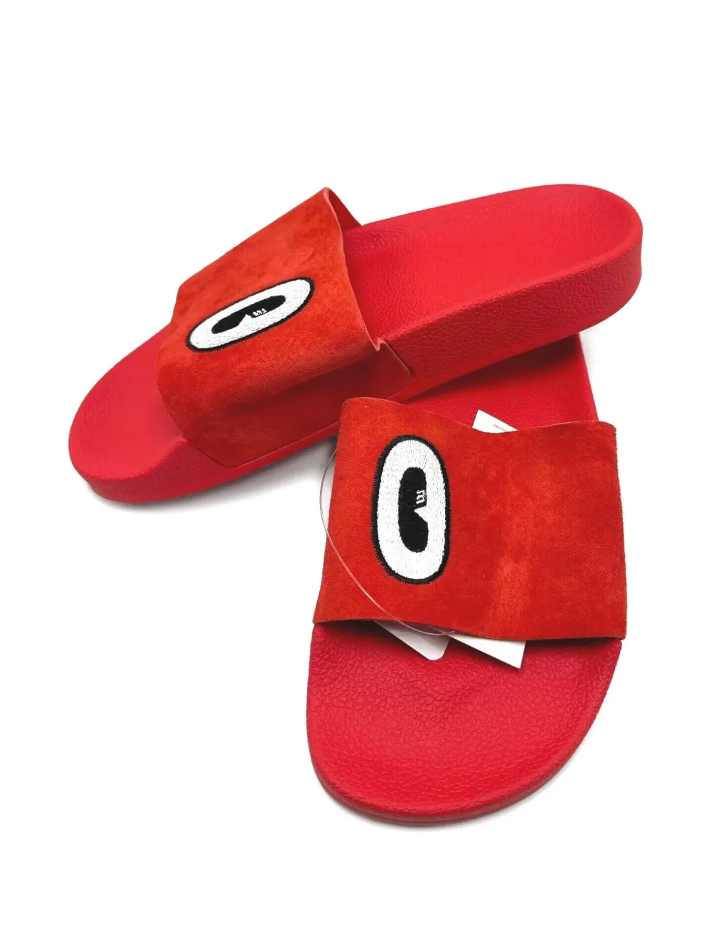 Adidas Originals X Hattie Stewart Adilette "red/white/core Black" Slides In Red