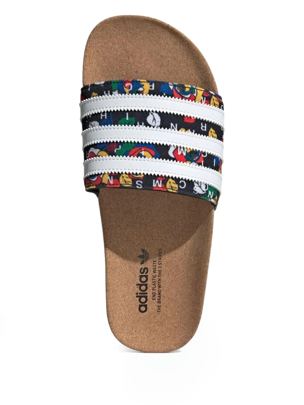 adidas Rich Mnisi Adilette "Core Black Cloud White Supplier Colour" slides