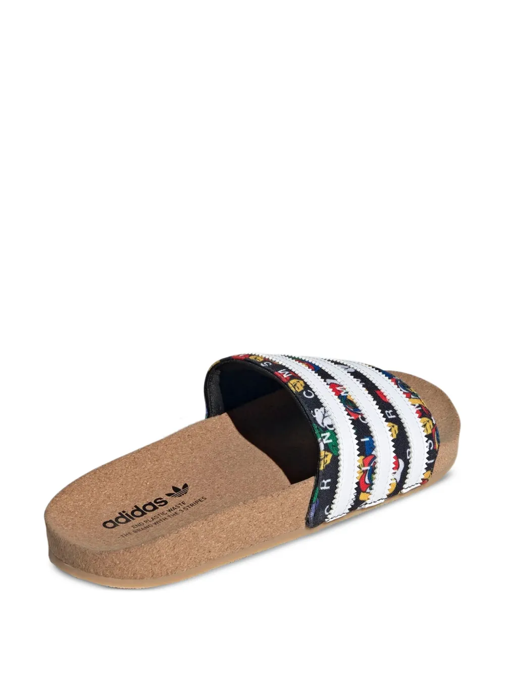 adidas Rich Mnisi Adilette "Core Black Cloud White Supplier Colour" slides