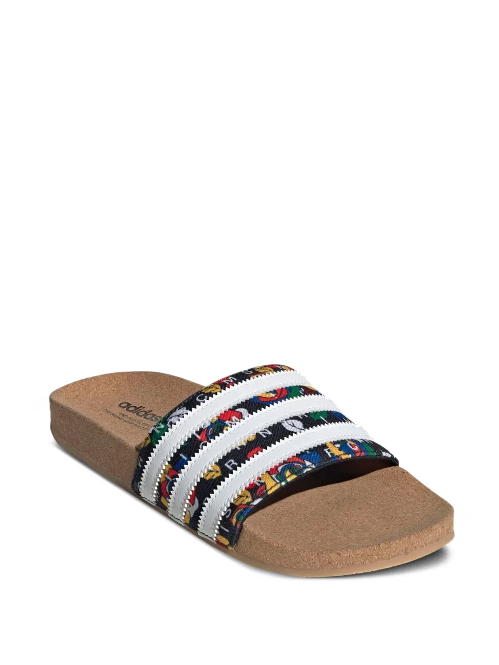 adidas Rich Mnisi Adilette "Core Black Cloud White Supplier Colour" slides