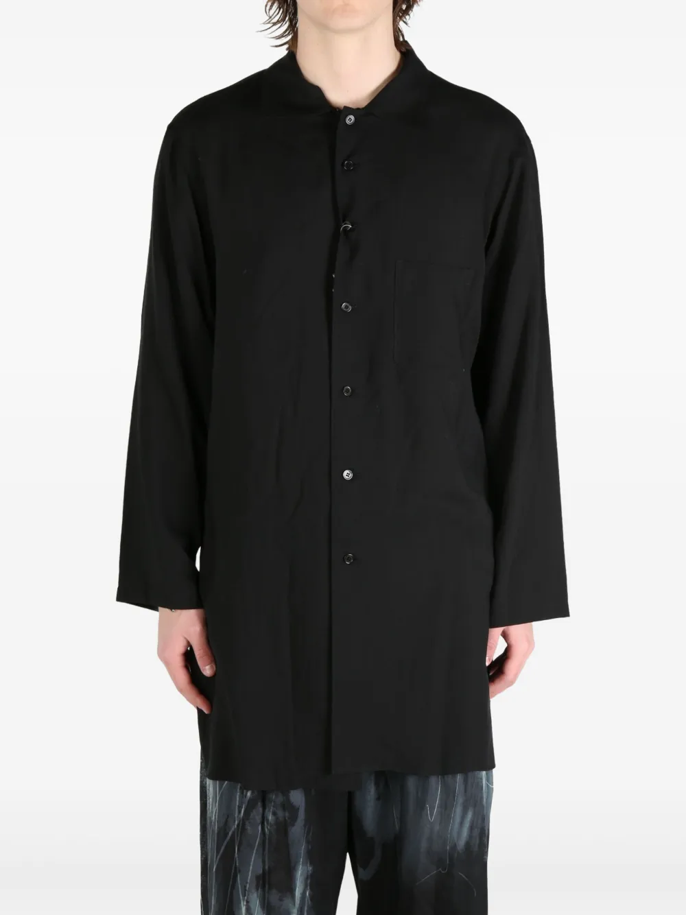 Yohji Yamamoto Button-up overhemd Zwart