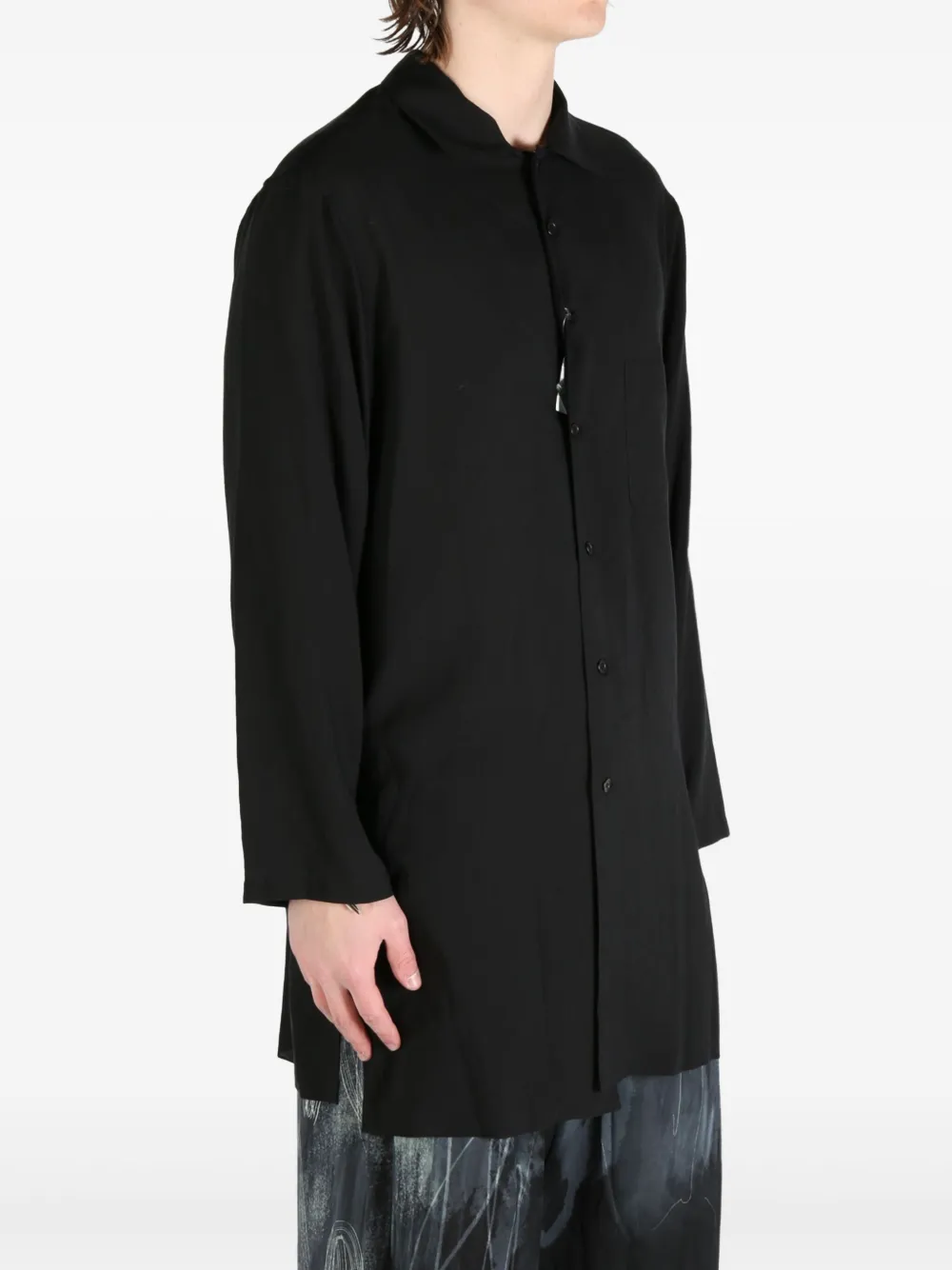 Yohji Yamamoto Button-up overhemd Zwart
