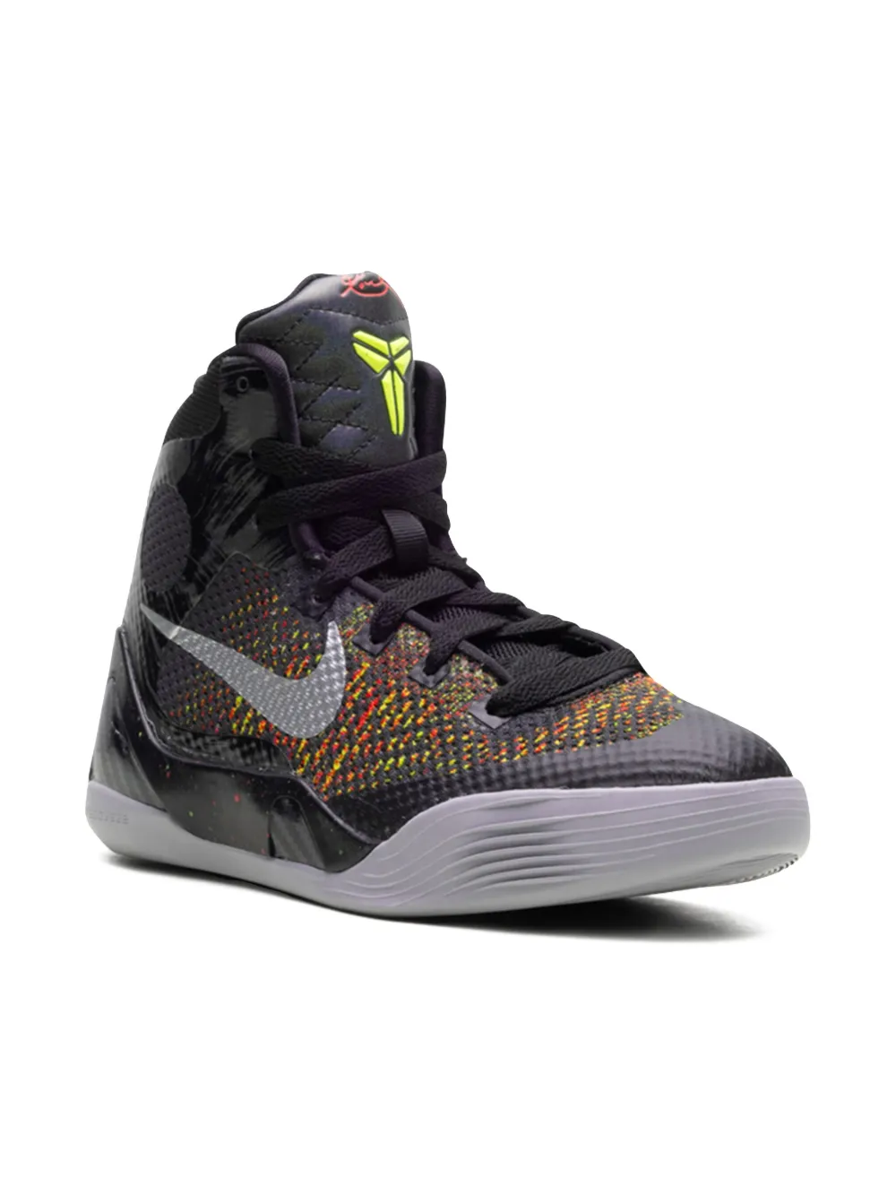 Nike Kids Kobe 9 Elite Protro "Masterpiece Black Metallic Silver Bright Crimson Volt" sneakers