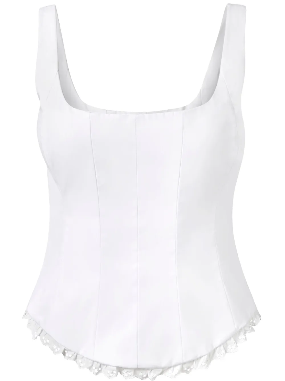 broderie-trim corset top